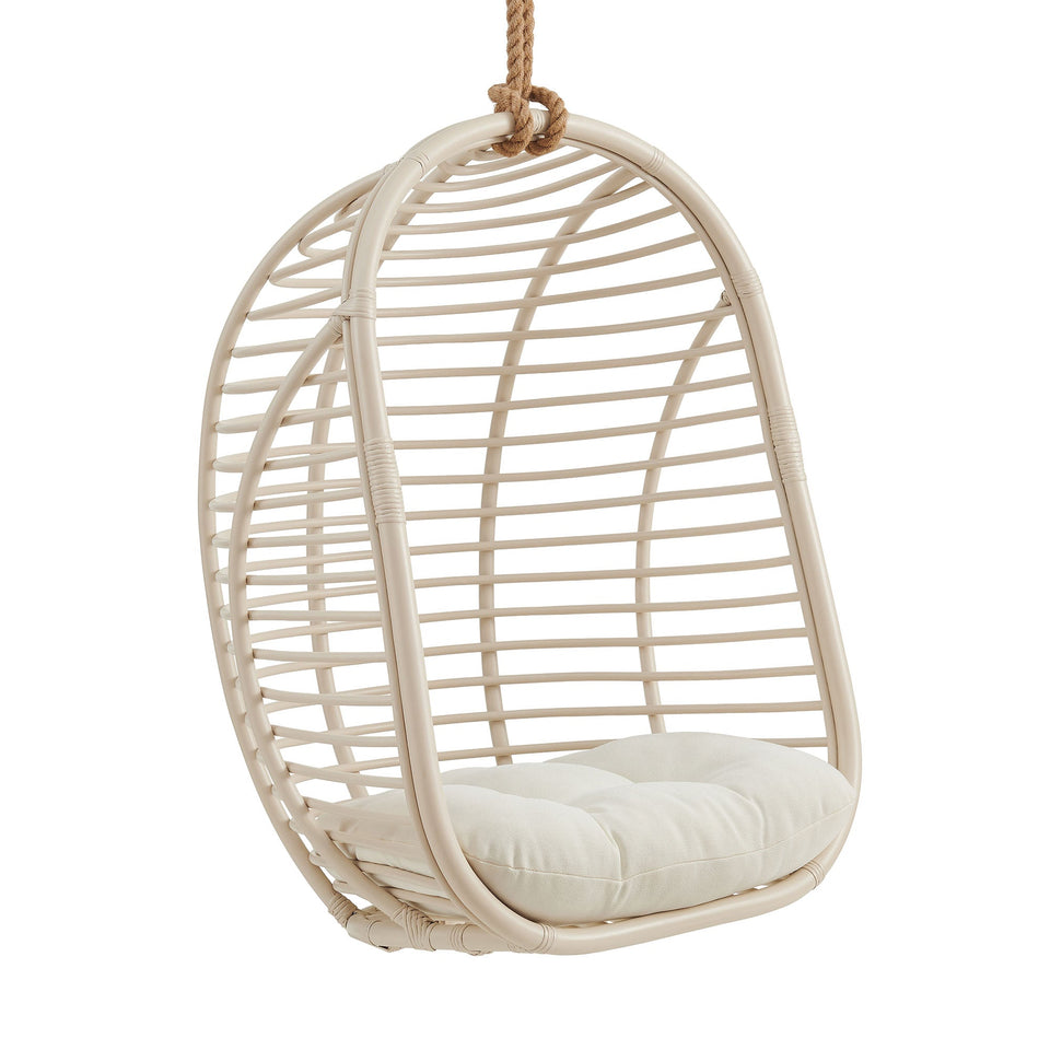 Neve Open Rib Weave Natural Rattan Hanging Chair by Modway