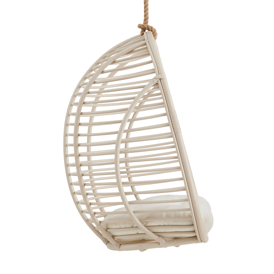 Neve Open Rib Weave Natural Rattan Hanging Chair by Modway