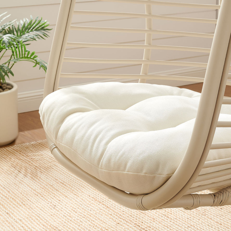 Neve Open Rib Weave Natural Rattan Hanging Chair by Modway