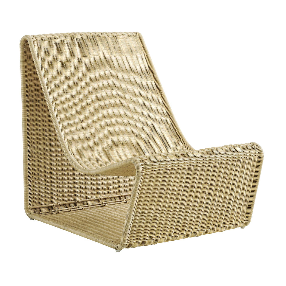 Eira Curved Low Seat Natural Rattan Lounge Chair by Modway