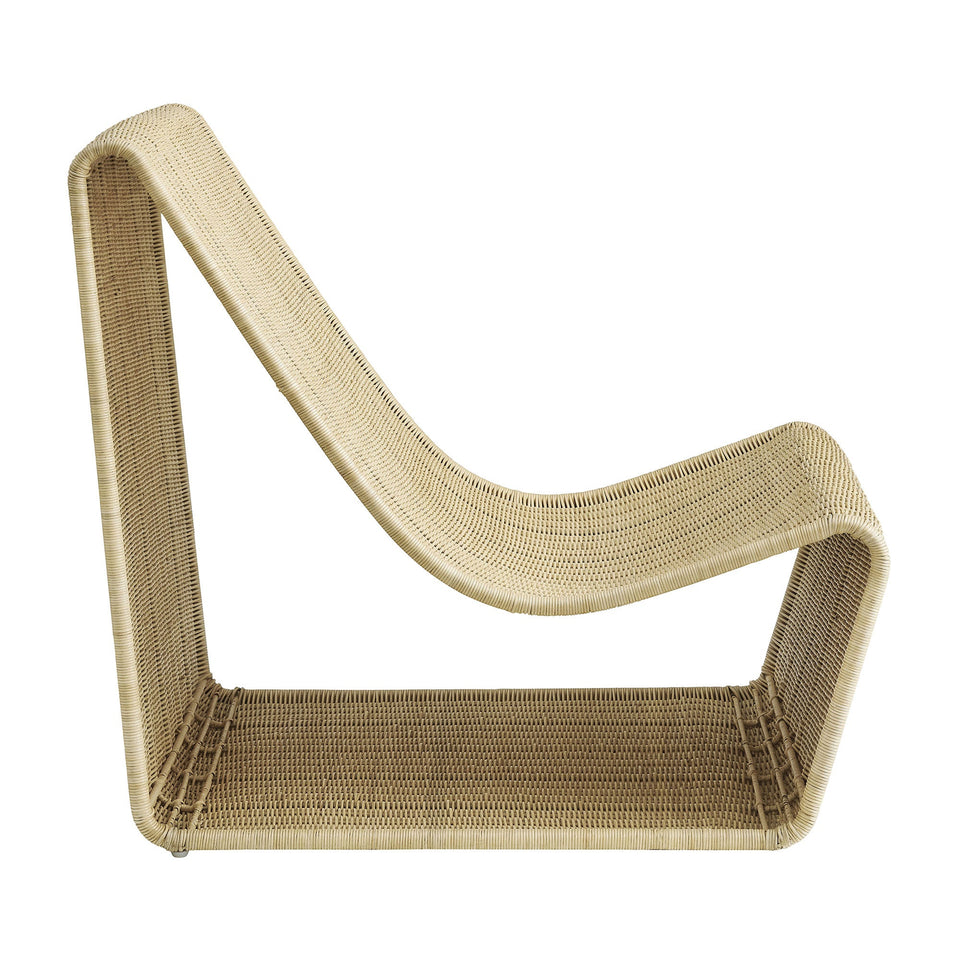 Eira Curved Low Seat Natural Rattan Lounge Chair by Modway