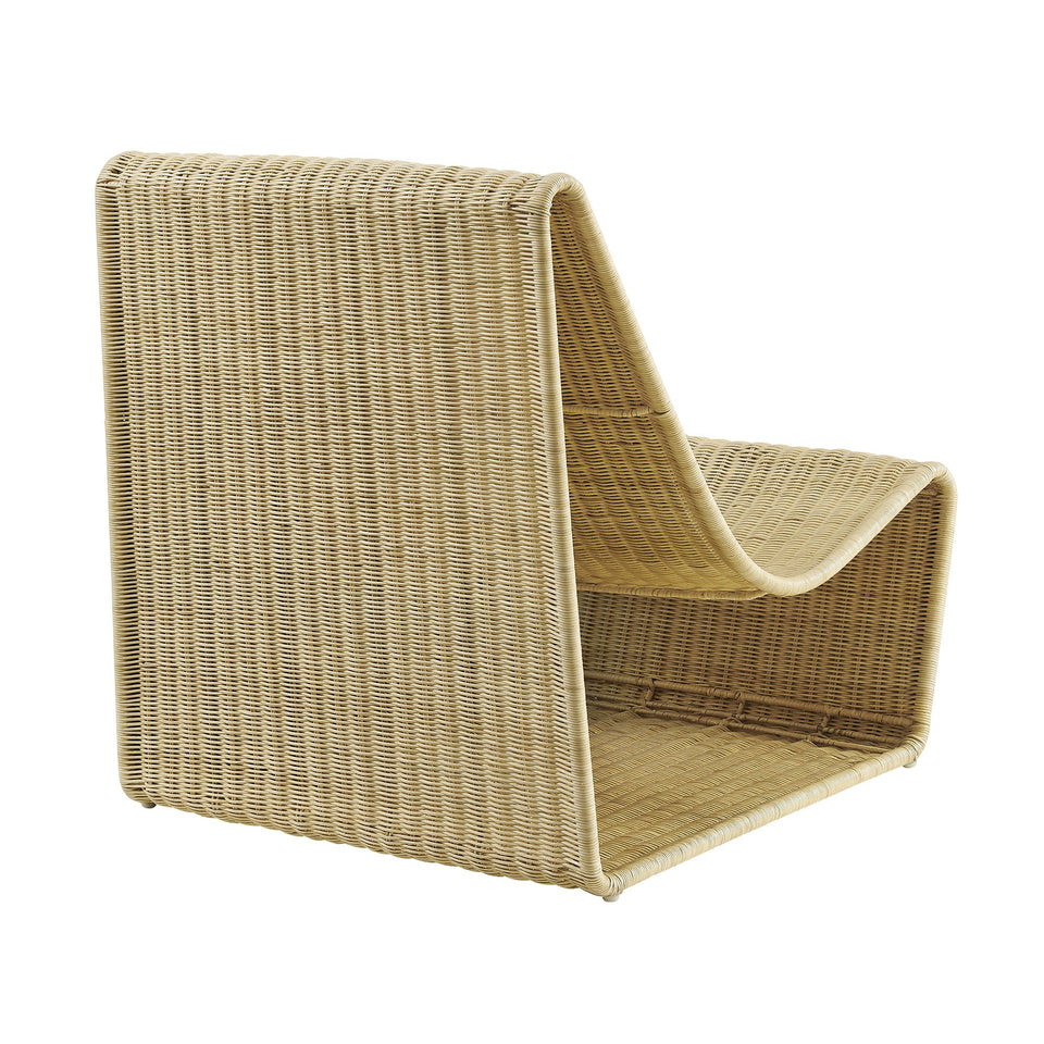 Eira Curved Low Seat Natural Rattan Lounge Chair by Modway