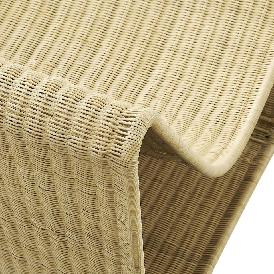 Eira Curved Low Seat Natural Rattan Lounge Chair by Modway