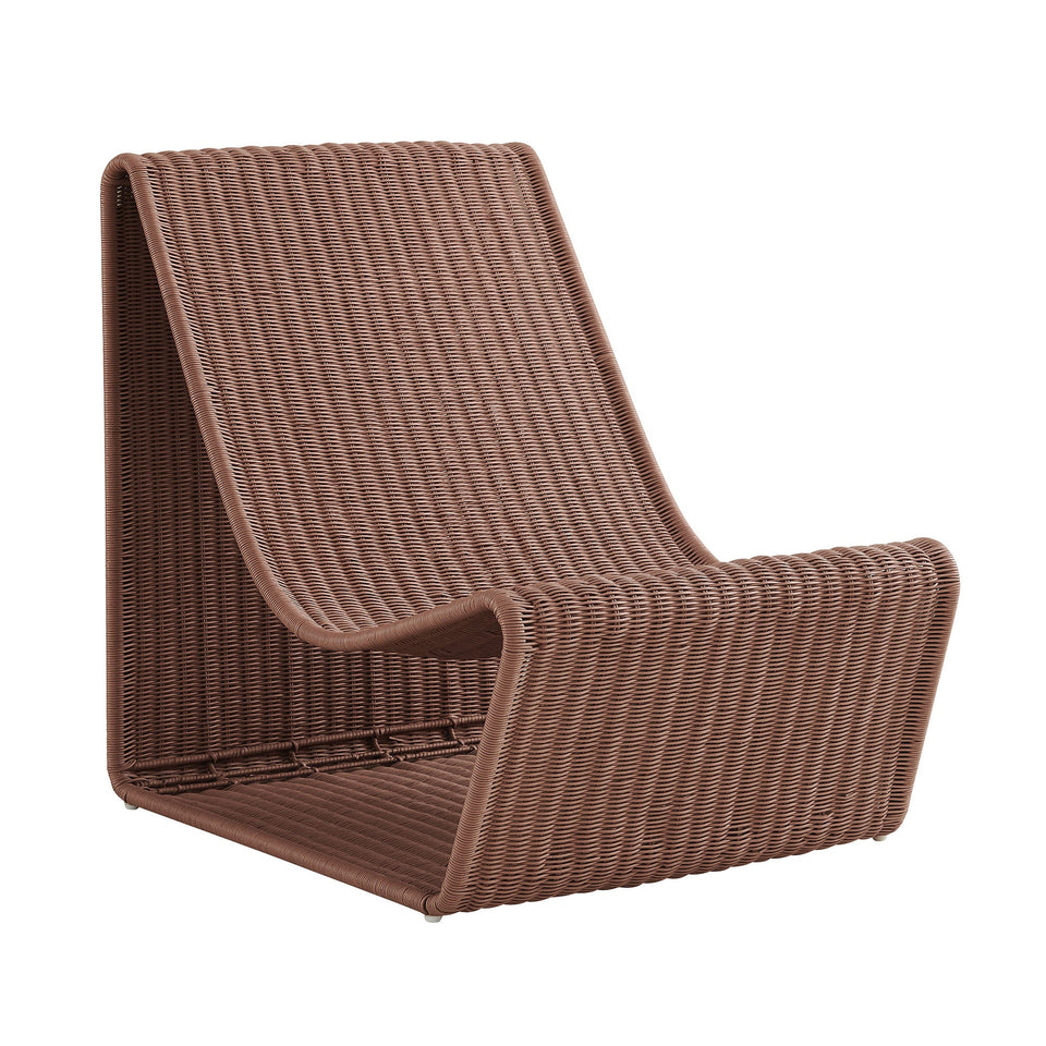 Eira Curved Low Seat Natural Rattan Lounge Chair by Modway