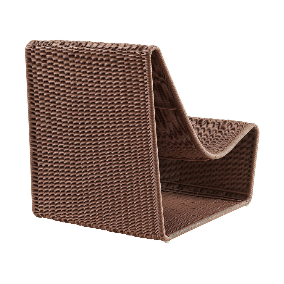 Eira Curved Low Seat Natural Rattan Lounge Chair by Modway