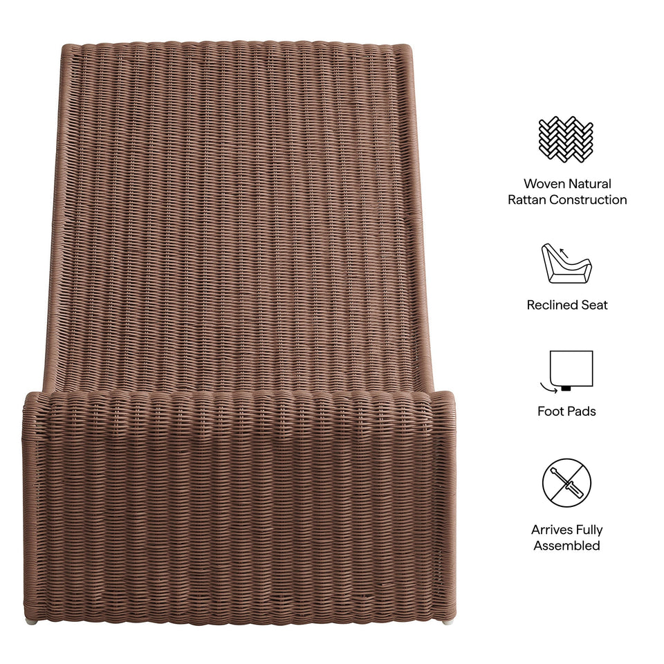 Eira Curved Low Seat Natural Rattan Lounge Chair by Modway