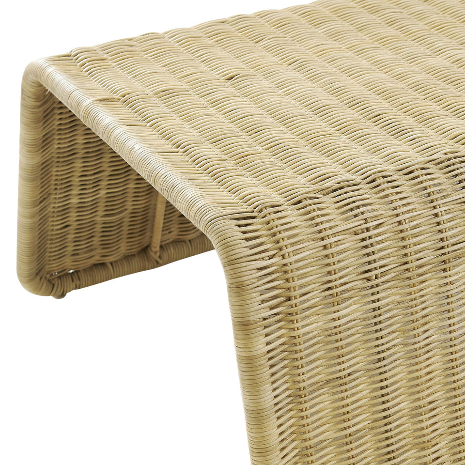 Eira Waterfall Natural Rattan Ottoman by Modway