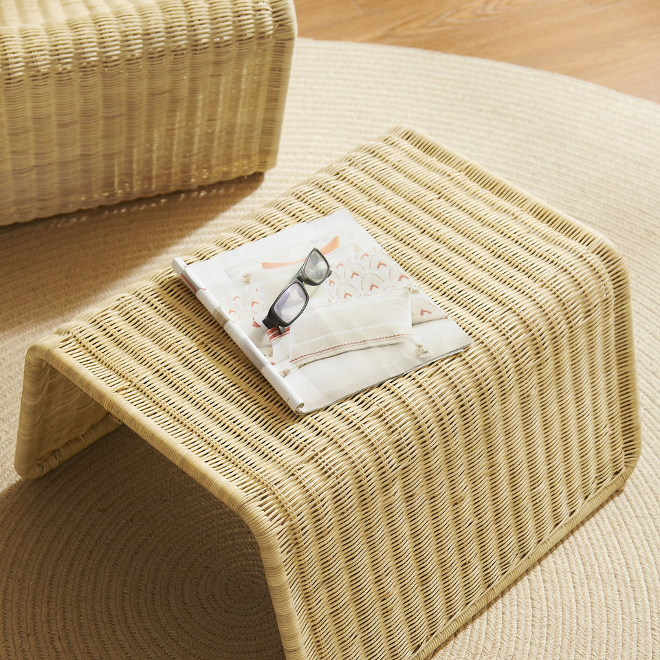 Eira Waterfall Natural Rattan Ottoman by Modway