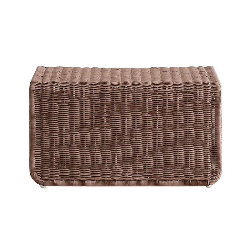 Eira Waterfall Natural Rattan Ottoman by Modway