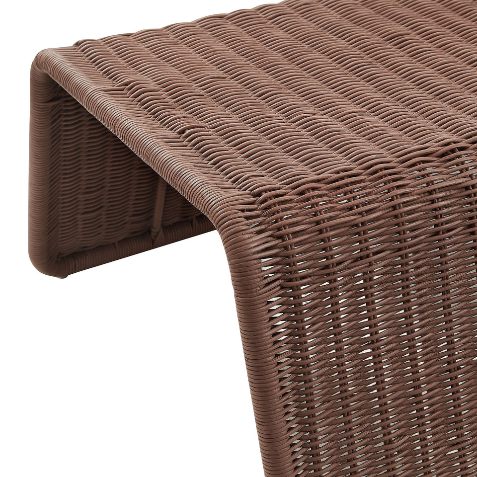 Eira Waterfall Natural Rattan Ottoman by Modway