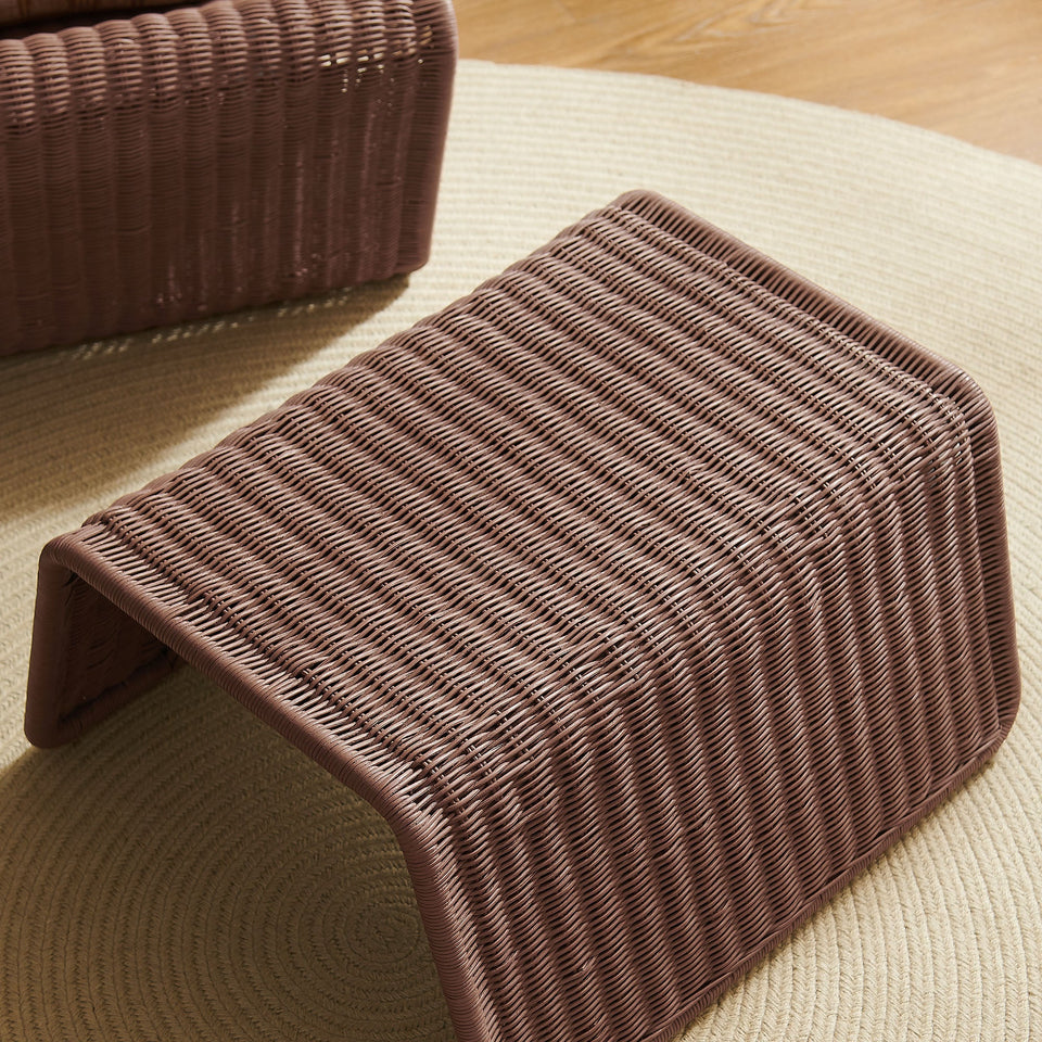Eira Waterfall Natural Rattan Ottoman by Modway