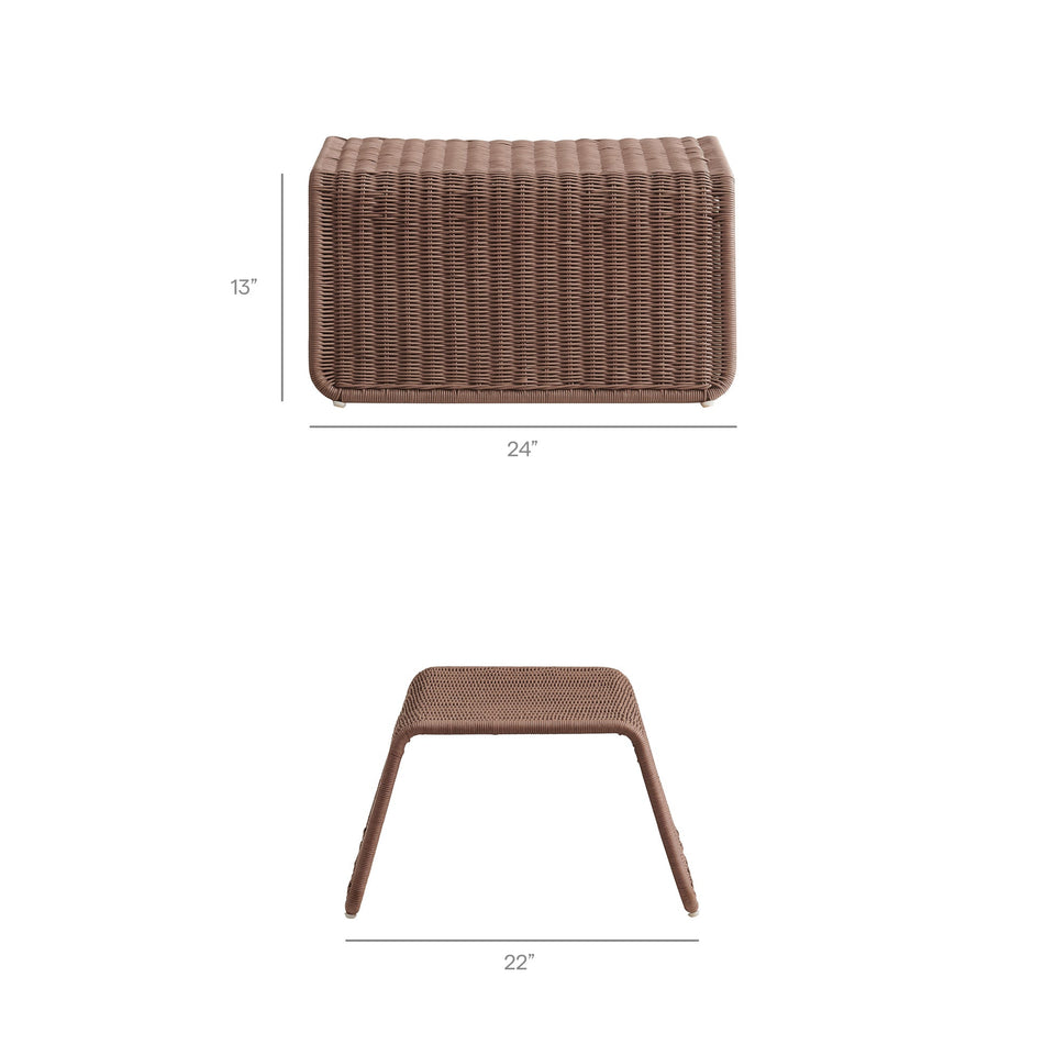 Eira Waterfall Natural Rattan Ottoman by Modway