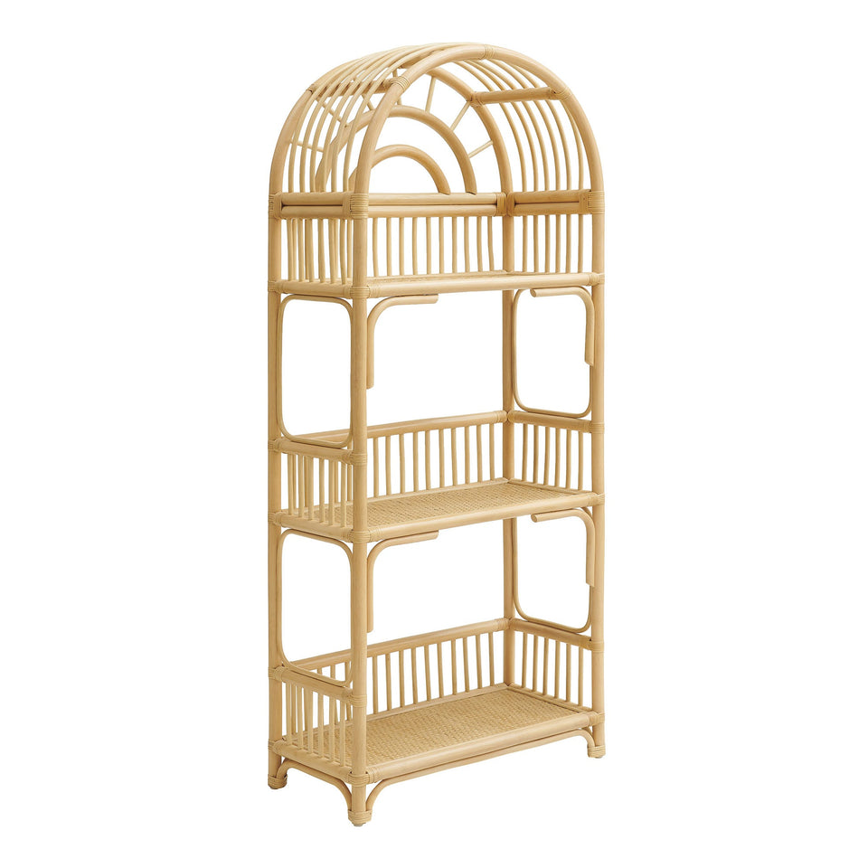 Ottilie 68 Inch Arched Natural Rattan Bookshelf by Modway