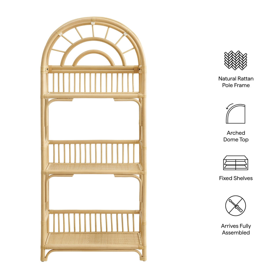 Ottilie 68 Inch Arched Natural Rattan Bookshelf by Modway