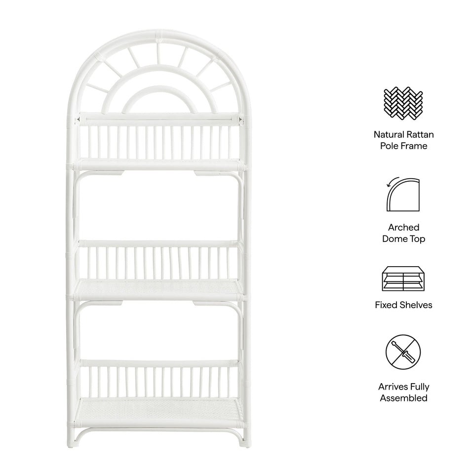 Ottilie 68 Inch Arched Natural Rattan Bookshelf by Modway