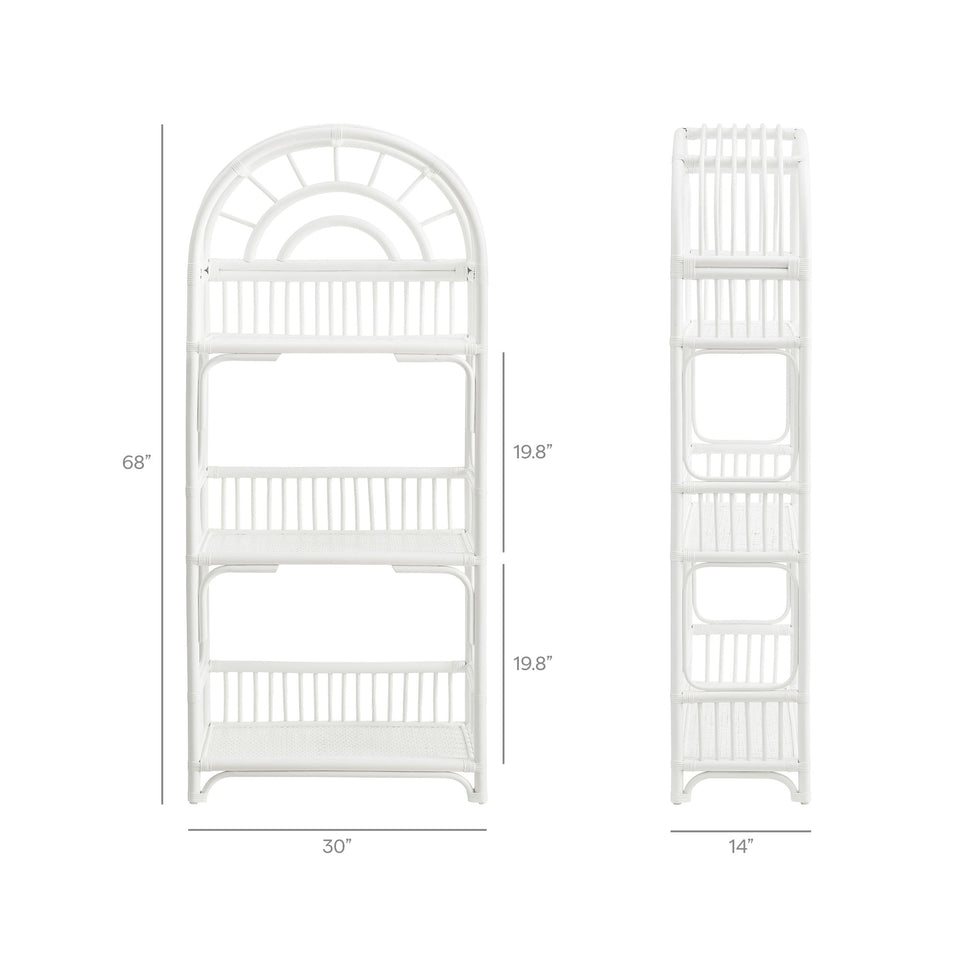 Ottilie 68 Inch Arched Natural Rattan Bookshelf by Modway