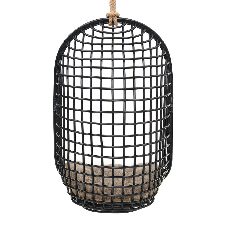 Tamsin Open Grid Weave Natural Rattan Hanging Chair by Modway