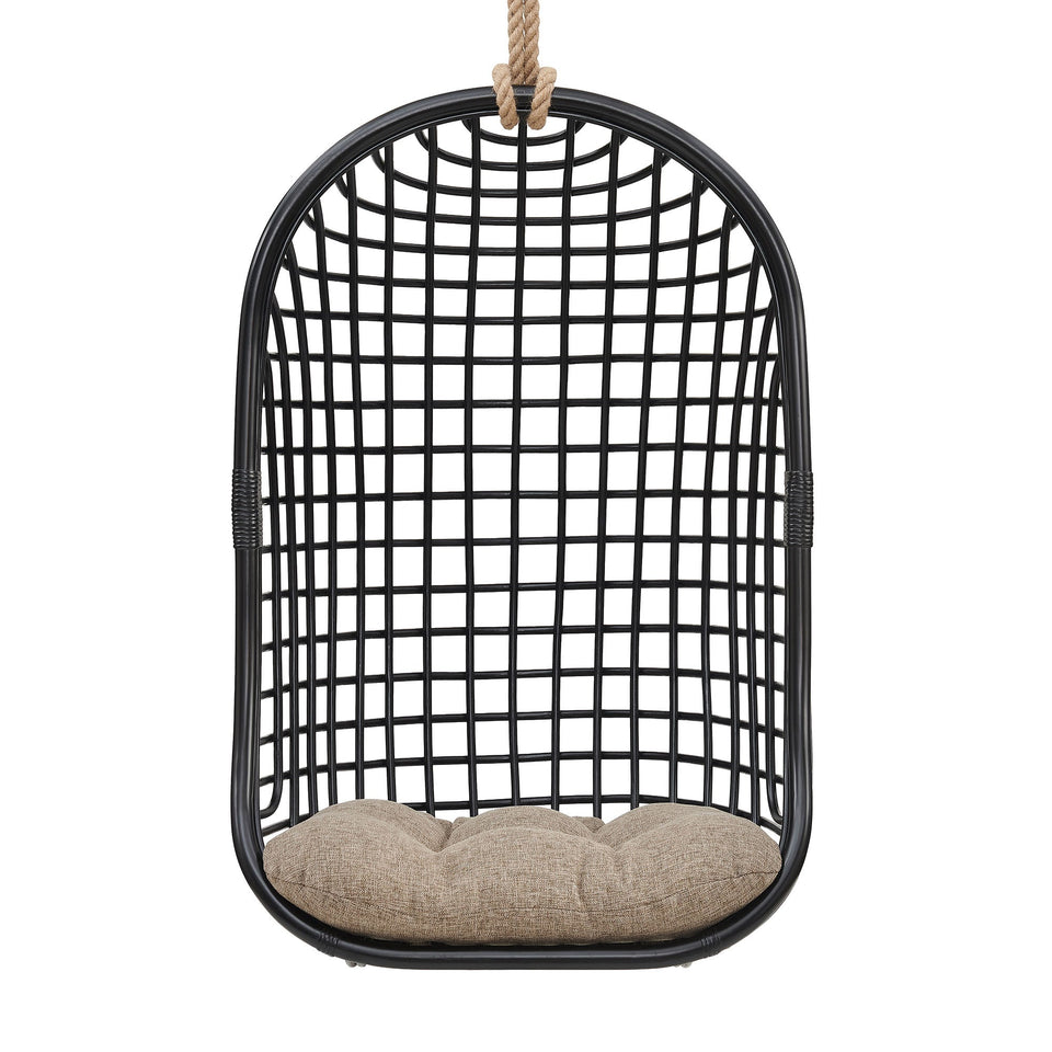 Tamsin Open Grid Weave Natural Rattan Hanging Chair by Modway