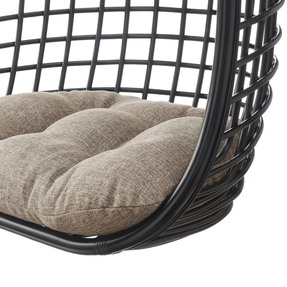 Tamsin Open Grid Weave Natural Rattan Hanging Chair by Modway