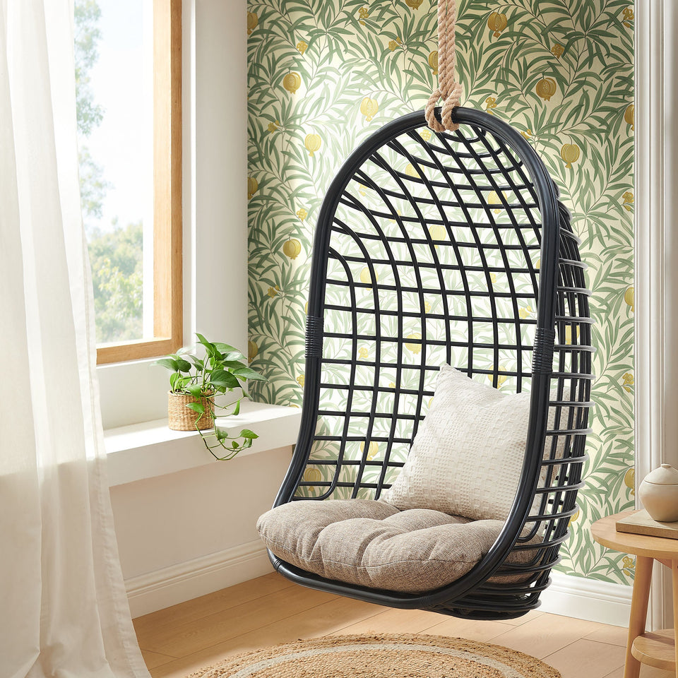 Tamsin Open Grid Weave Natural Rattan Hanging Chair by Modway