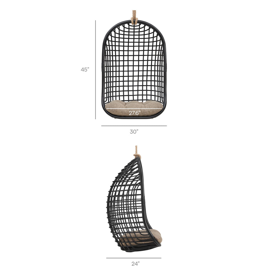Tamsin Open Grid Weave Natural Rattan Hanging Chair by Modway