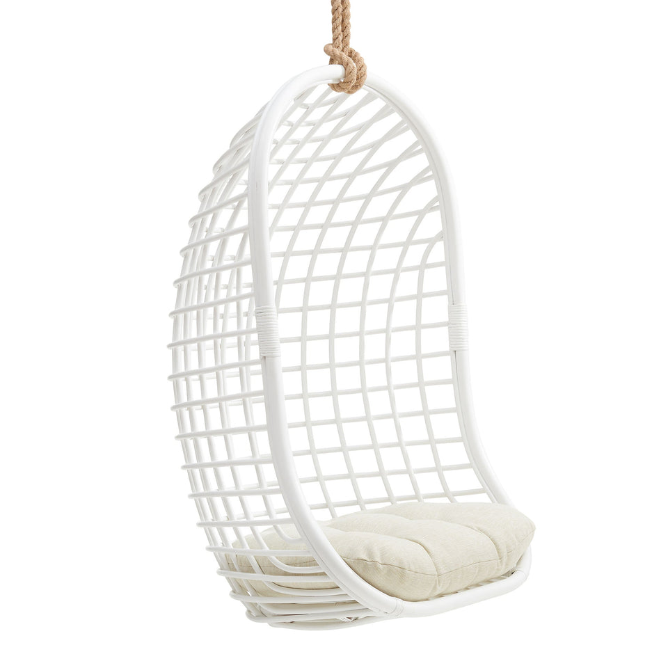 Tamsin Open Grid Weave Natural Rattan Hanging Chair by Modway