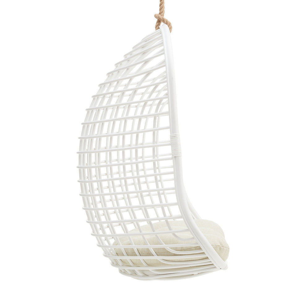 Tamsin Open Grid Weave Natural Rattan Hanging Chair by Modway