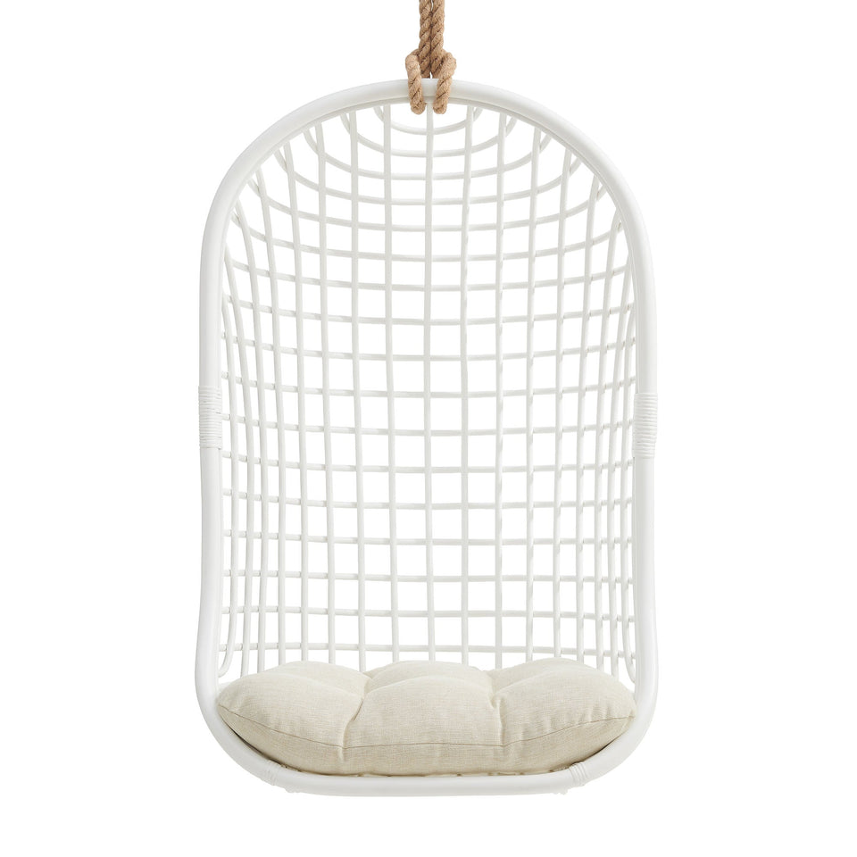 Tamsin Open Grid Weave Natural Rattan Hanging Chair by Modway