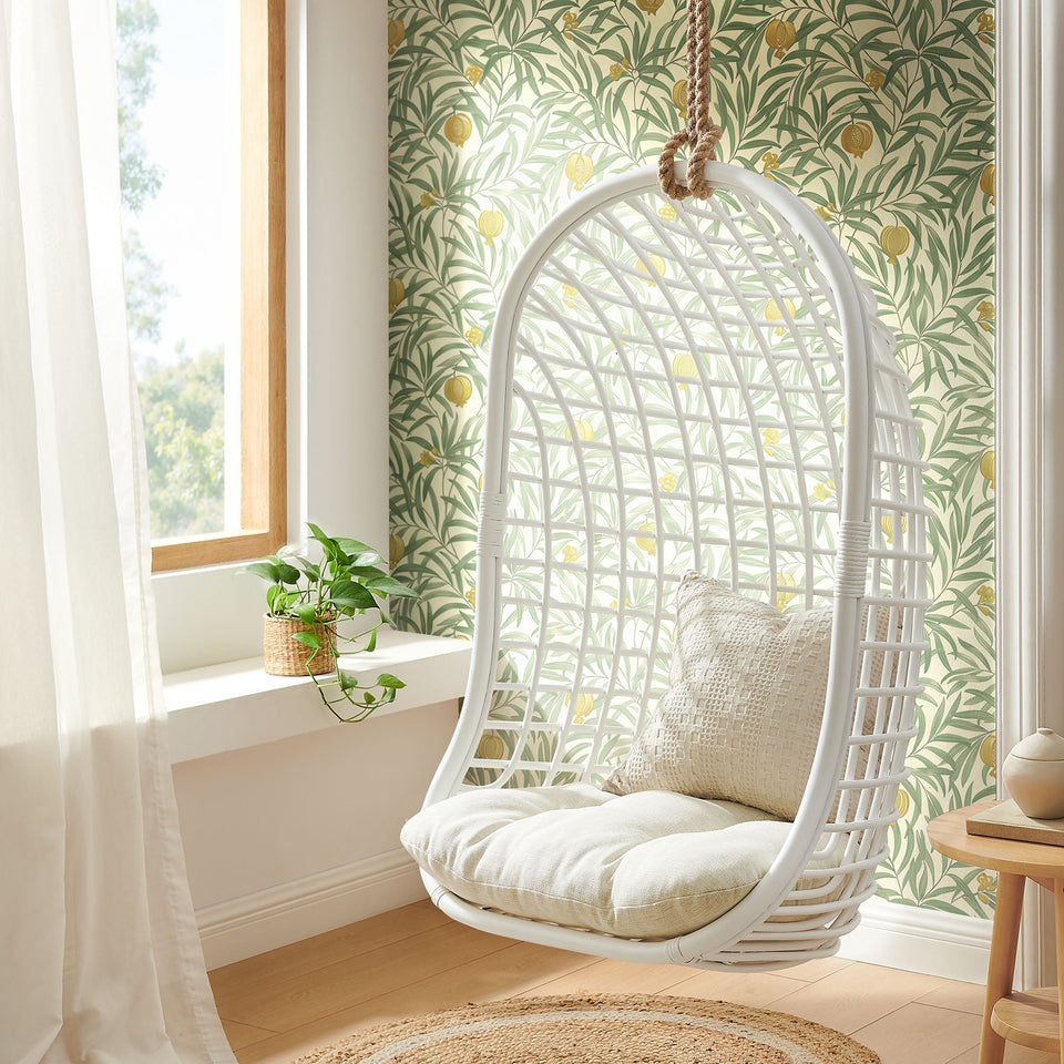 Tamsin Open Grid Weave Natural Rattan Hanging Chair by Modway