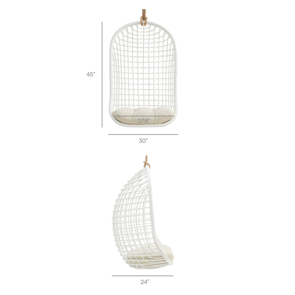Tamsin Open Grid Weave Natural Rattan Hanging Chair by Modway