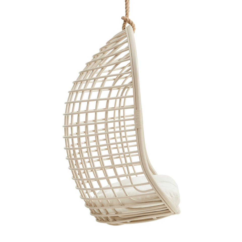 Tamsin Open Grid Weave Natural Rattan Hanging Chair by Modway