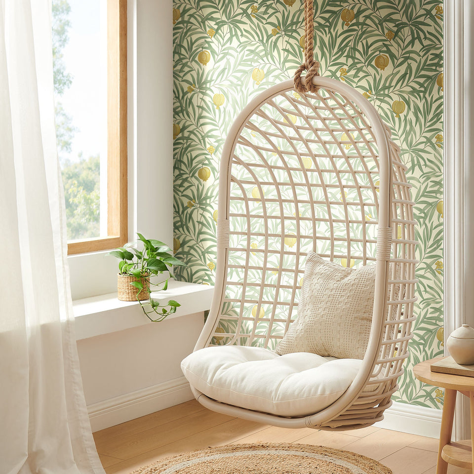 Tamsin Open Grid Weave Natural Rattan Hanging Chair by Modway