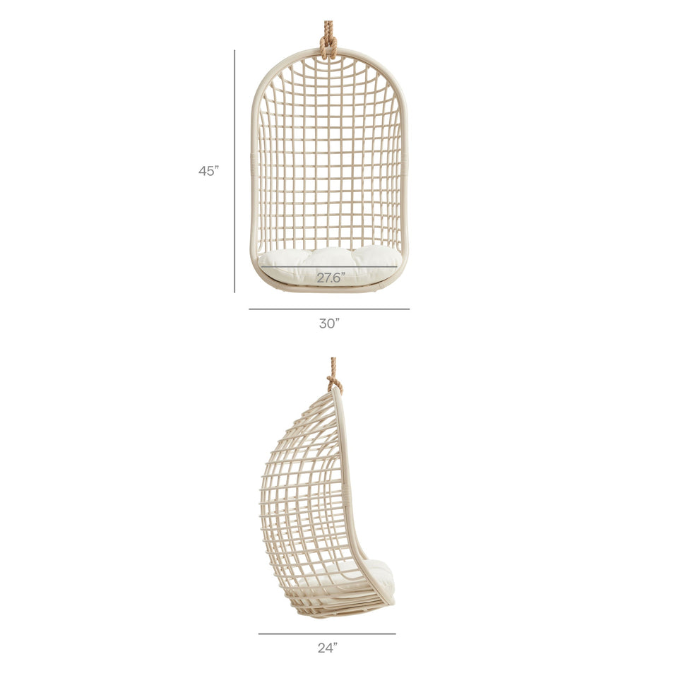 Tamsin Open Grid Weave Natural Rattan Hanging Chair by Modway
