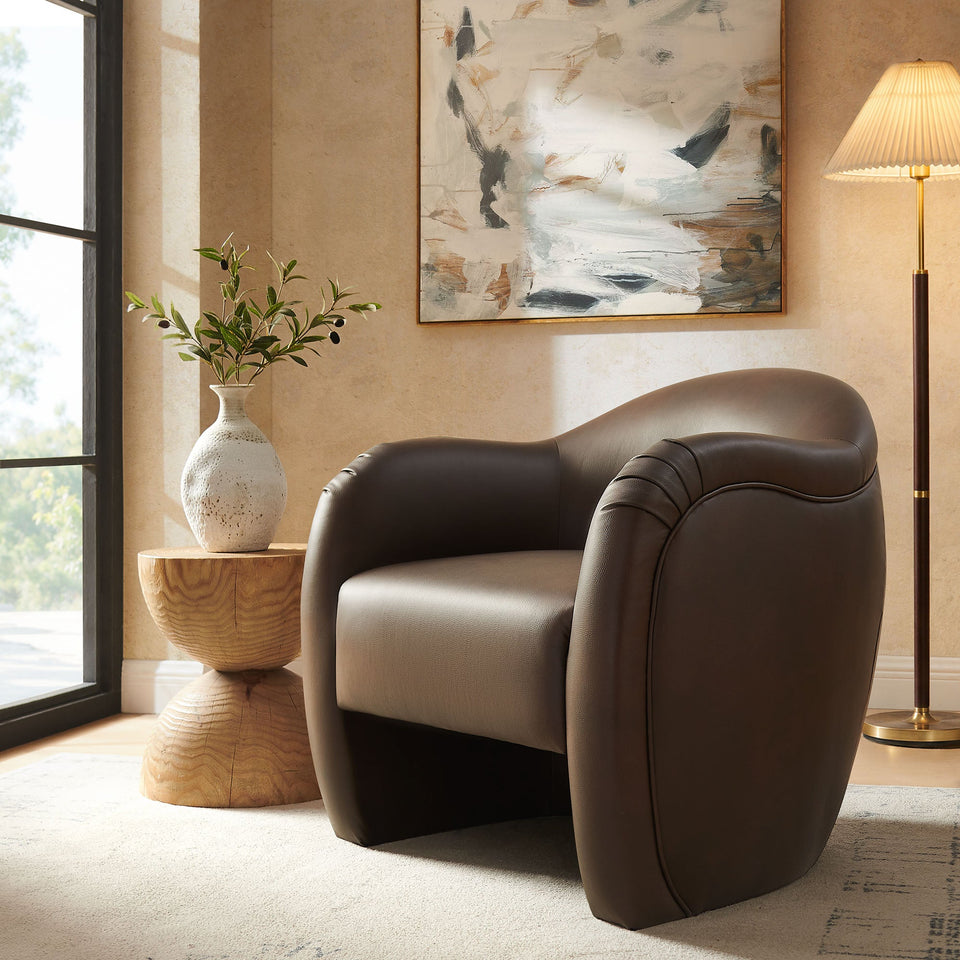 Compose Barrel Vegan Leather Accent Chair by Modway