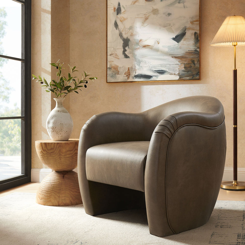 Compose Barrel Vegan Leather Accent Chair by Modway