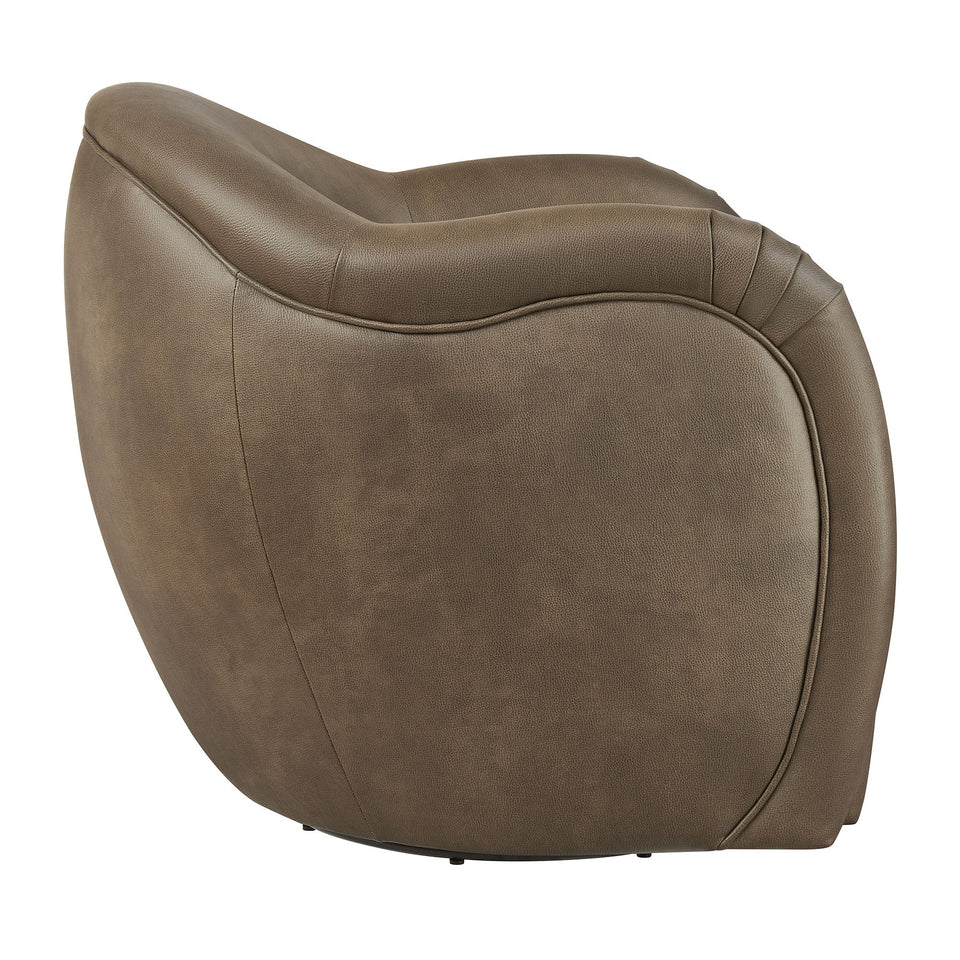 Compose Barrel Vegan Leather Swivel Armchair by Modway
