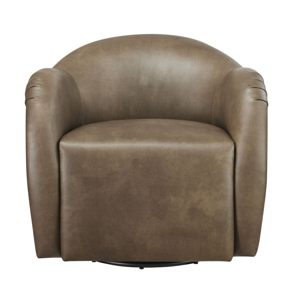 Compose Barrel Vegan Leather Swivel Armchair by Modway