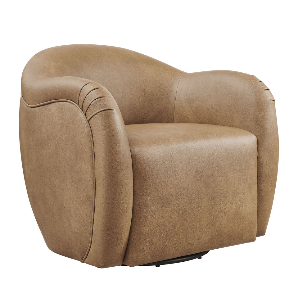 Compose Barrel Vegan Leather Swivel Armchair by Modway