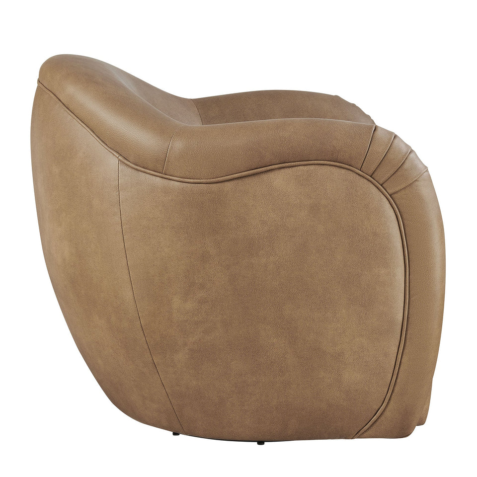 Compose Barrel Vegan Leather Swivel Armchair by Modway