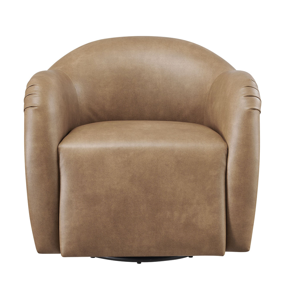 Compose Barrel Vegan Leather Swivel Armchair by Modway