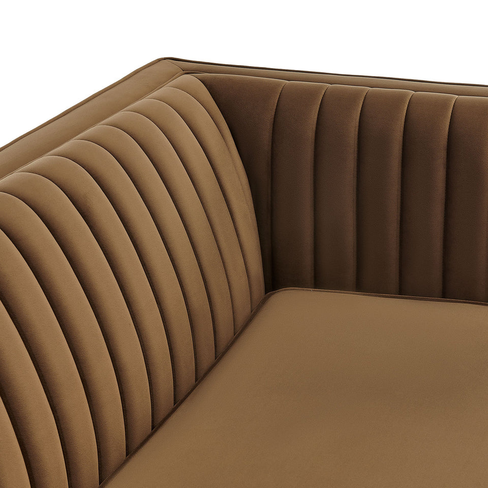 Devote 93 Inch Performance Velvet Channel Tufted Sofa by Modway