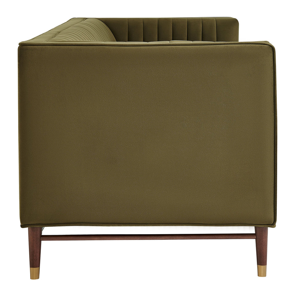 Devote 93 Inch Performance Velvet Channel Tufted Sofa by Modway