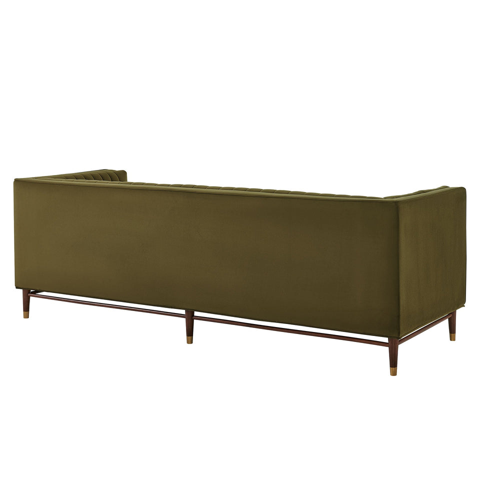 Devote 93 Inch Performance Velvet Channel Tufted Sofa by Modway