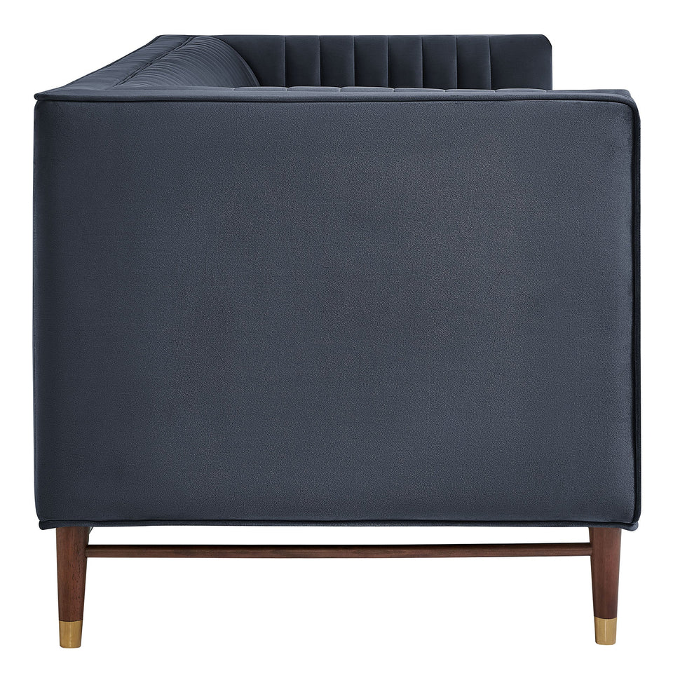 Devote 93 Inch Performance Velvet Channel Tufted Sofa by Modway