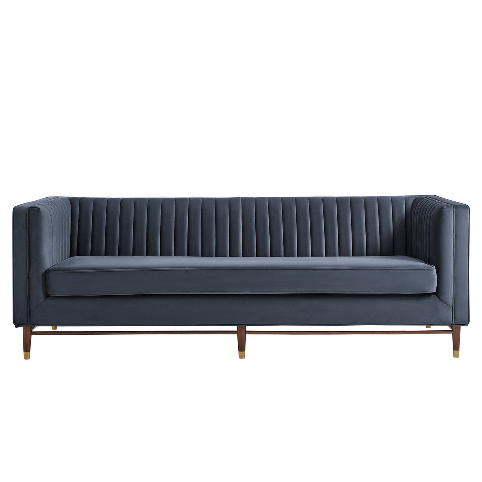Devote 93 Inch Performance Velvet Channel Tufted Sofa by Modway
