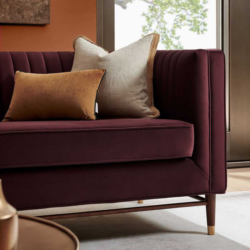 Devote 93 Inch Performance Velvet Channel Tufted Sofa by Modway