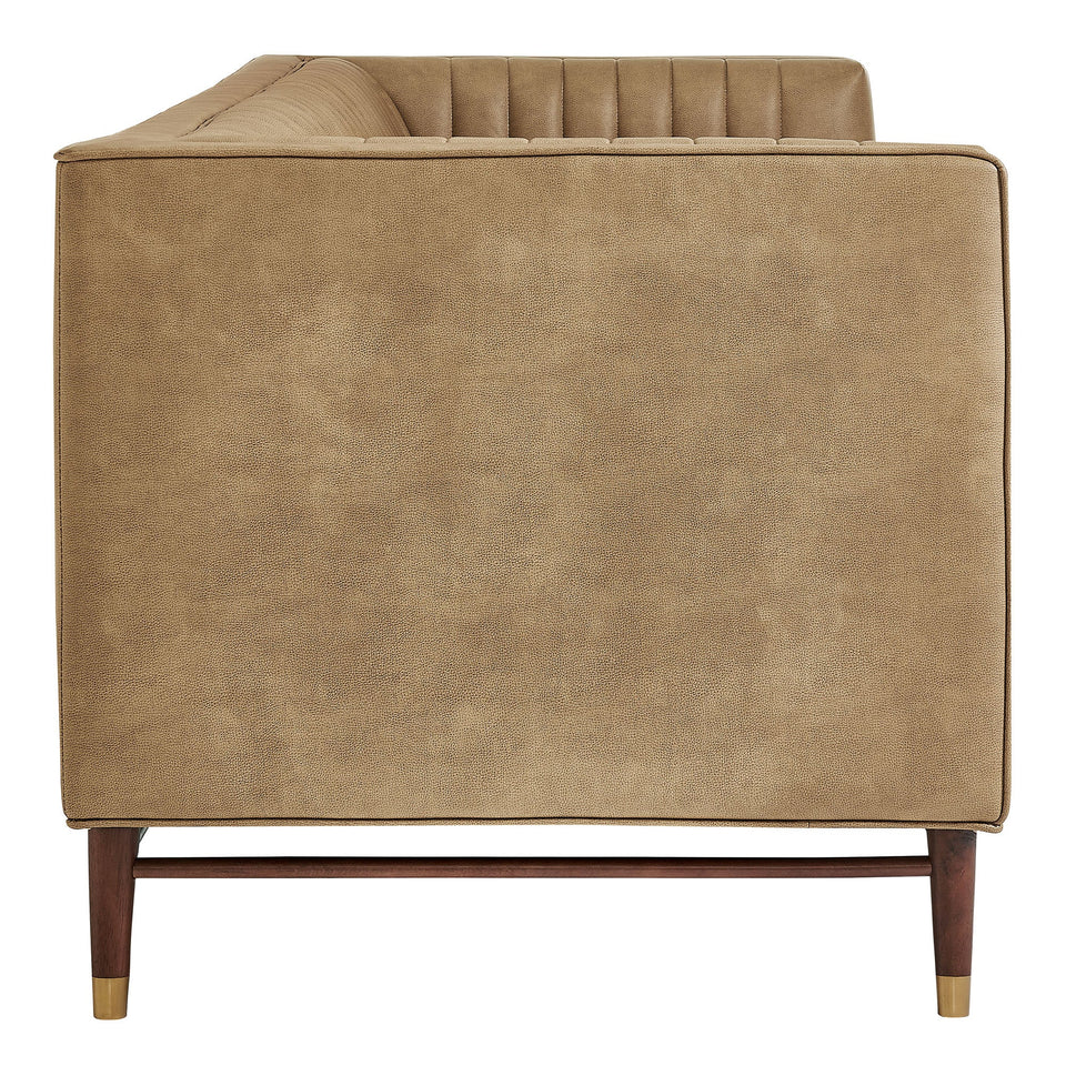 Devote 93 Inch Vegan Leather Channel Tufted Sofa by Modway