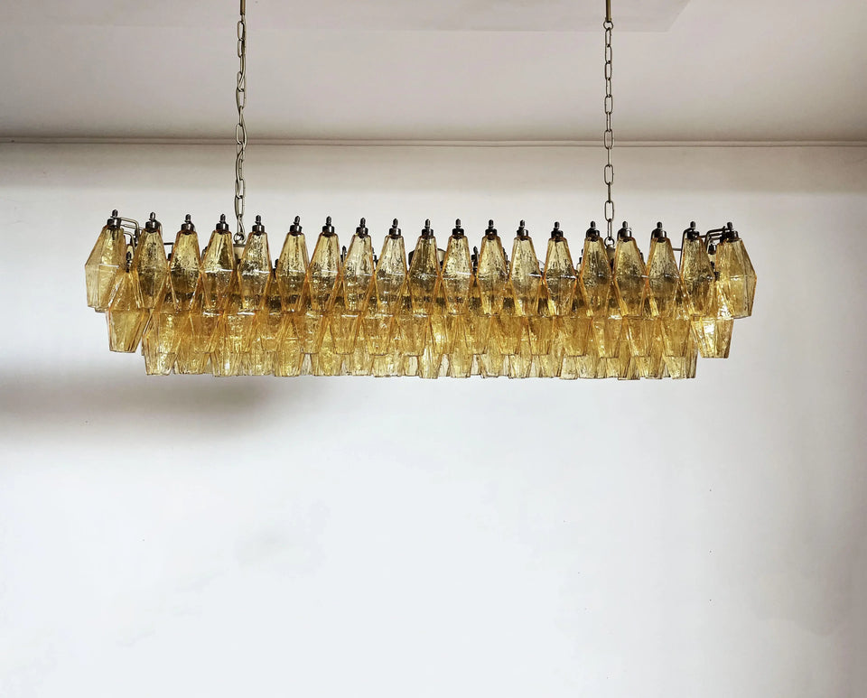 Elegant Amber Murano Poliedri Chandelier
