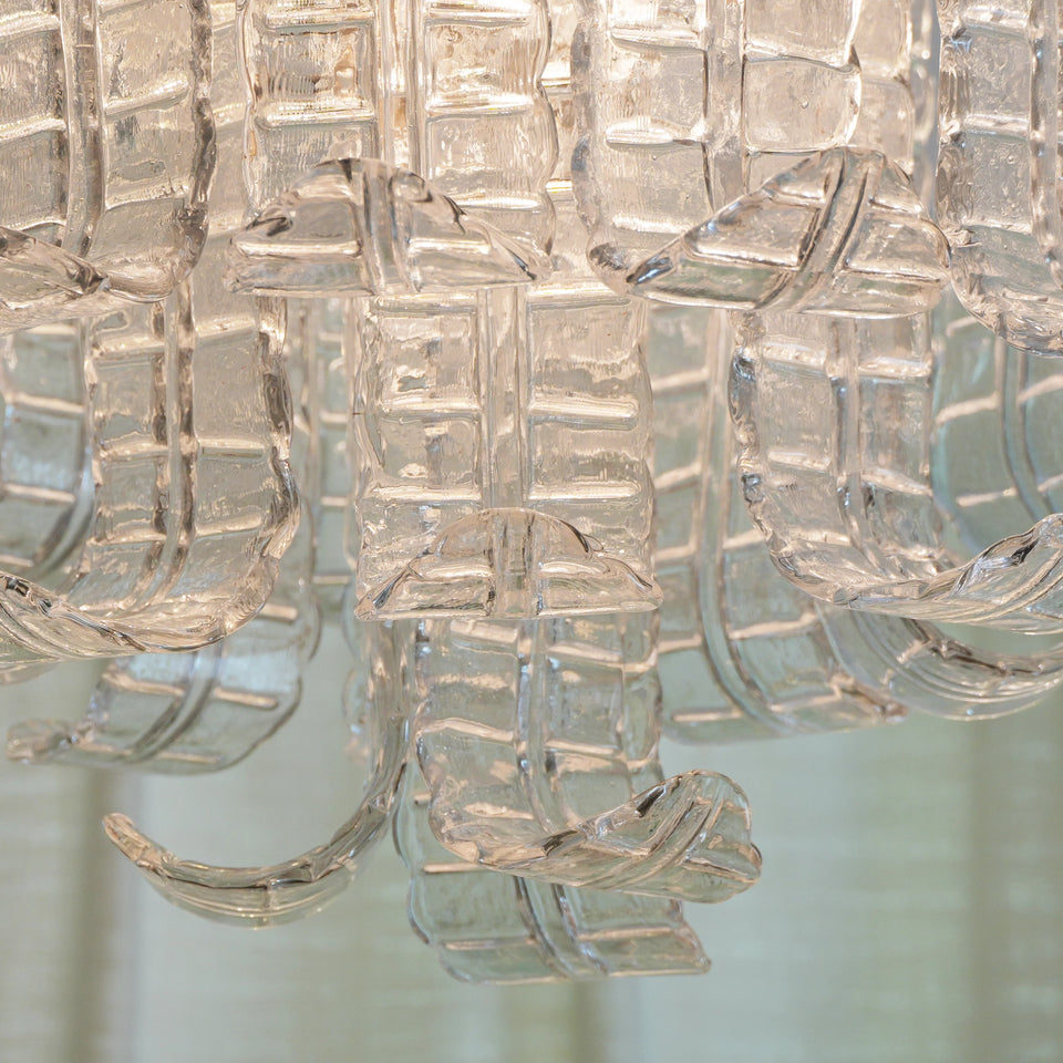 Elegant Murano Leaf Shaped Ceiling Lamp