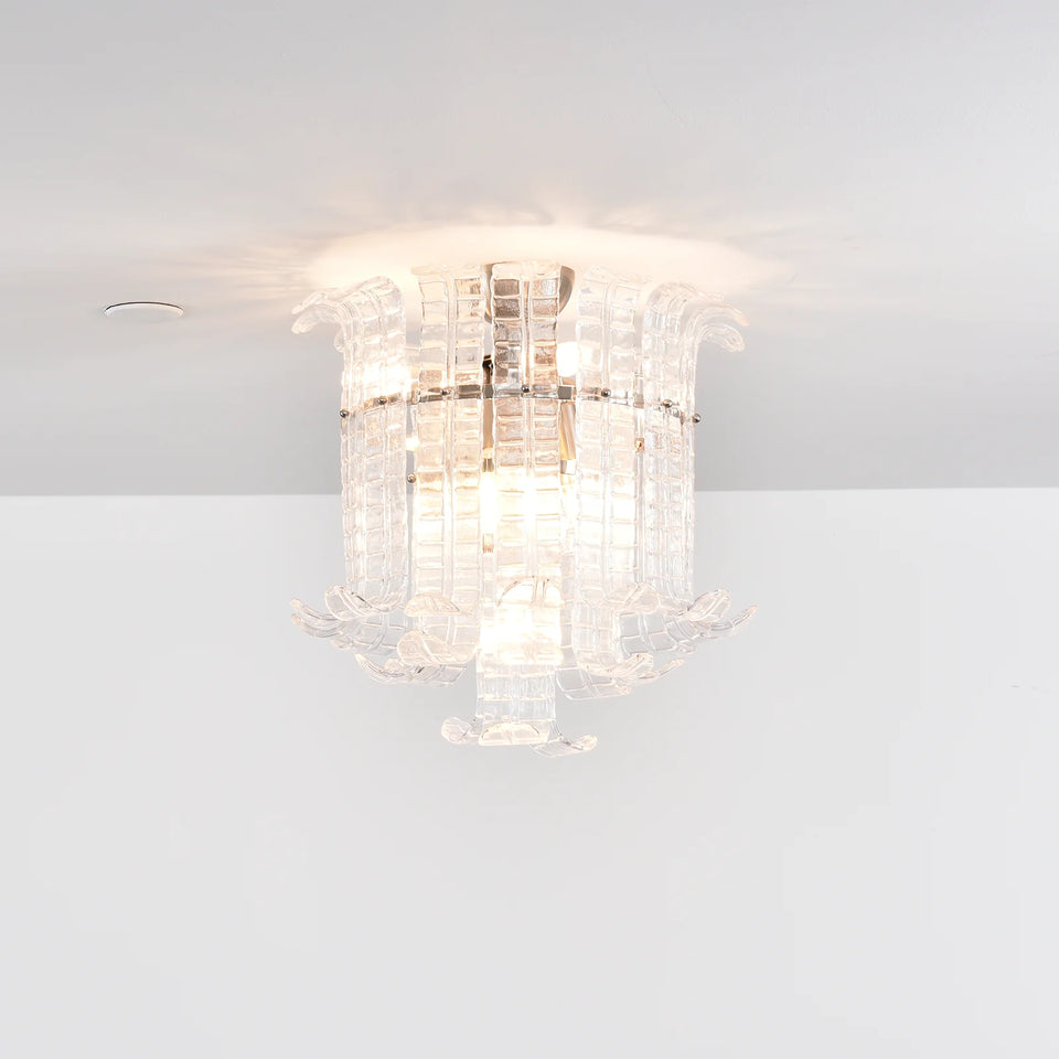 Elegant Murano Leaf Shaped Ceiling Lamp